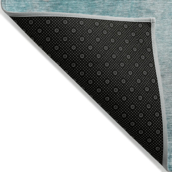 3' X 5' Teal Abstract Washable Non Skid Indoor Outdoor Area Rug