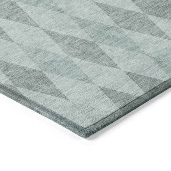 8' X 10' Teal Geometric Washable Non Skid Indoor Outdoor Area Rug