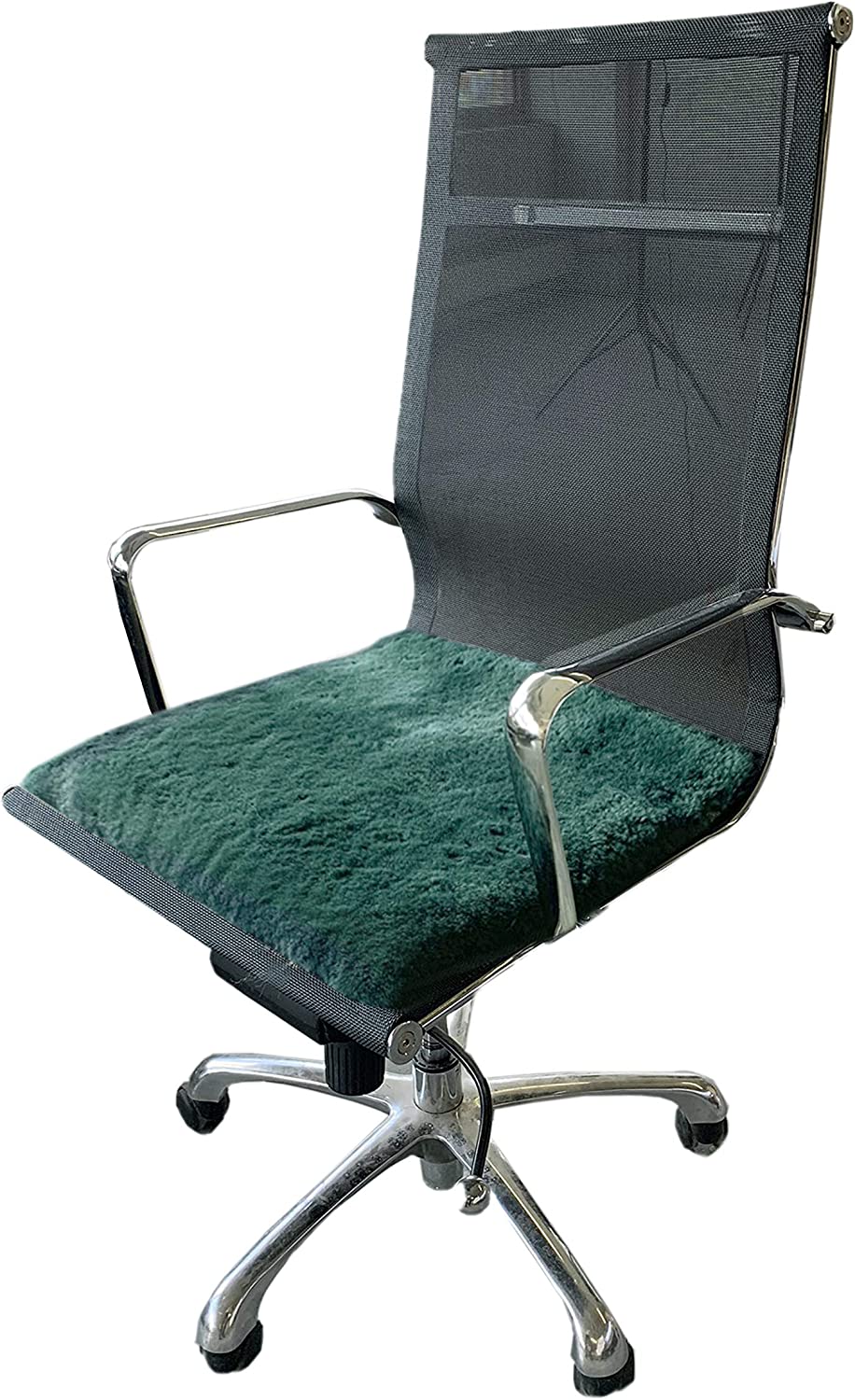 17" Square Natural Green Medical Grade Sheepskin Chair Pad - Image 2