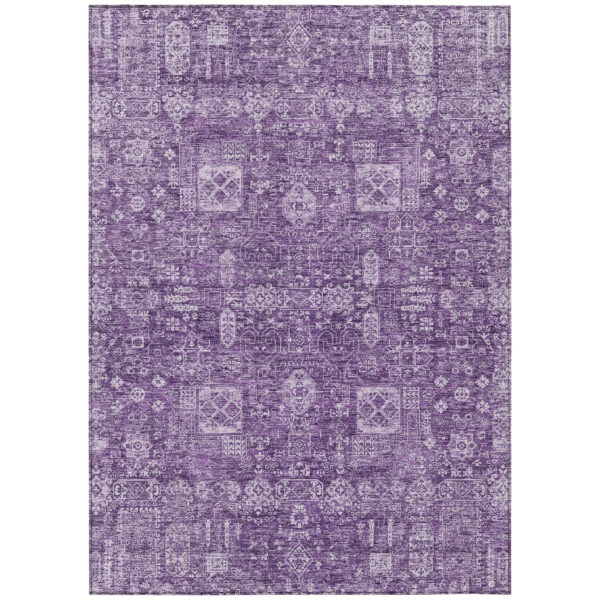 3' X 5' Purple Lilac And Lavender Oriental Washable Indoor Outdoor Area Rug