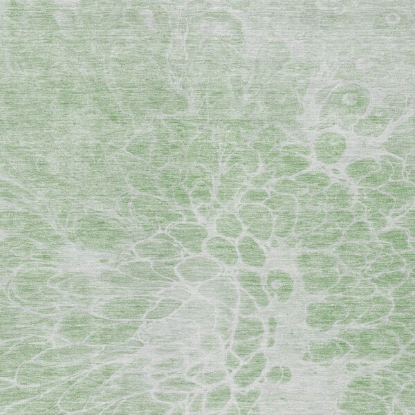 9' X 12' Mint Green And Ivory Abstract Washable Indoor Outdoor Area Rug