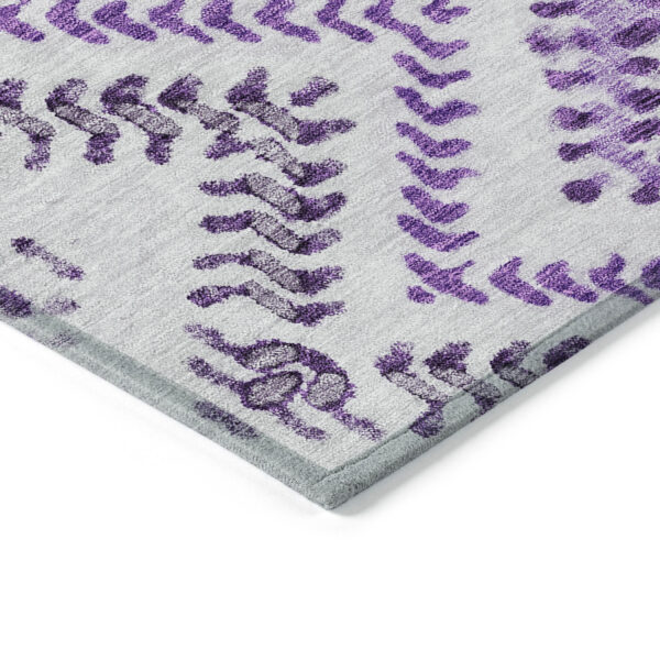 9' X 12' Purple Eggplant And Lavender Geometric Washable Indoor Outdoor Area Rug
