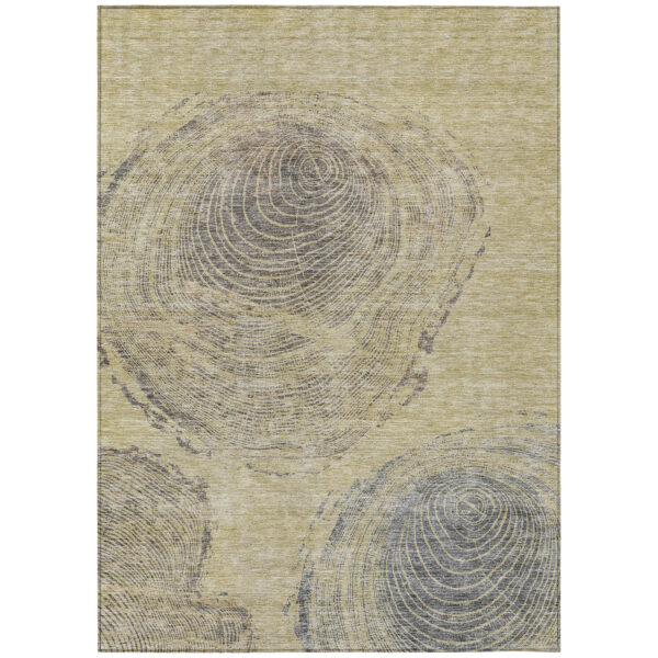 10' X 14' Beige Taupe And Gray Abstract Washable Indoor Outdoor Area Rug