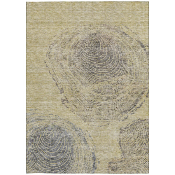 10' X 14' Beige Taupe And Gray Abstract Washable Indoor Outdoor Area Rug