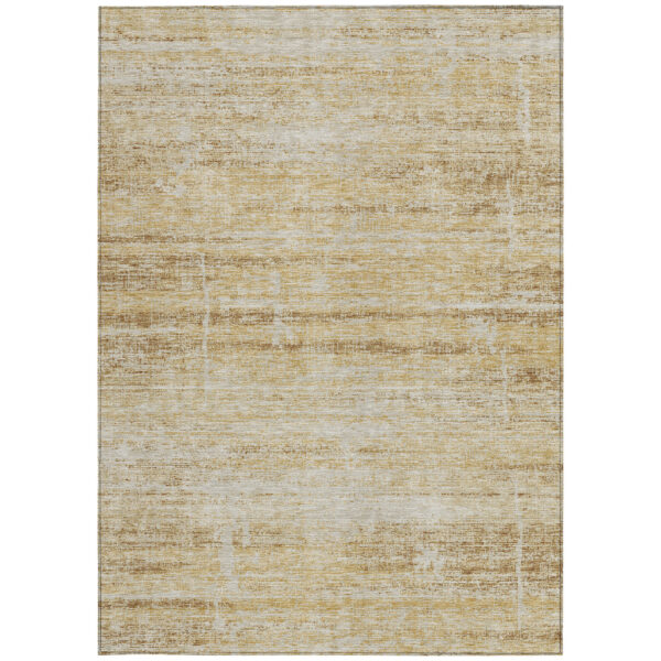 8' X 10' Gold Beige And Wheat Abstract Washable Indoor Outdoor Area Rug