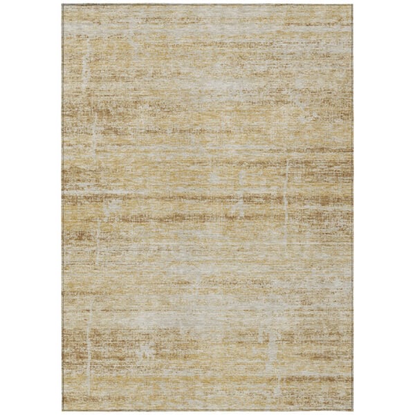 8' X 10' Gold Beige And Wheat Abstract Washable Indoor Outdoor Area Rug