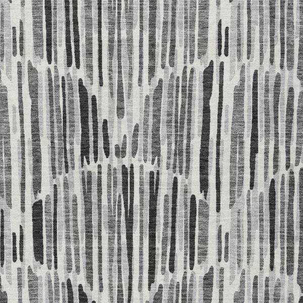 3' X 5' Gray Ivory And Charcoal Abstract Washable Indoor Outdoor Area Rug