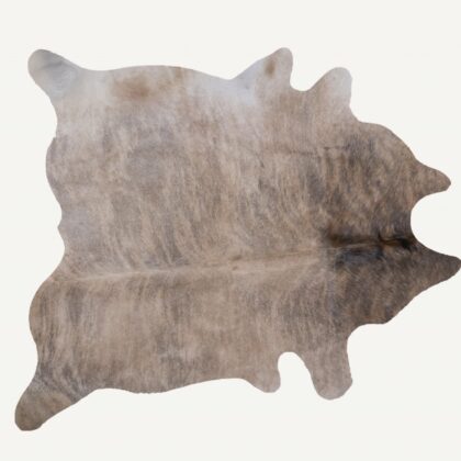 6' X 7' Light Taupe And Brown Exotic Cowhide  Rug