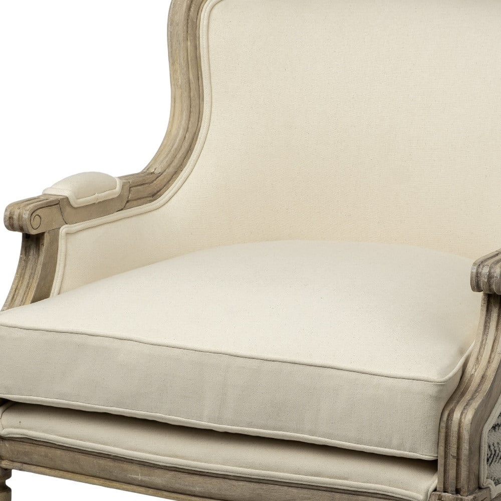30" Black And Wood Brown Leather Arm Chair - Image 6