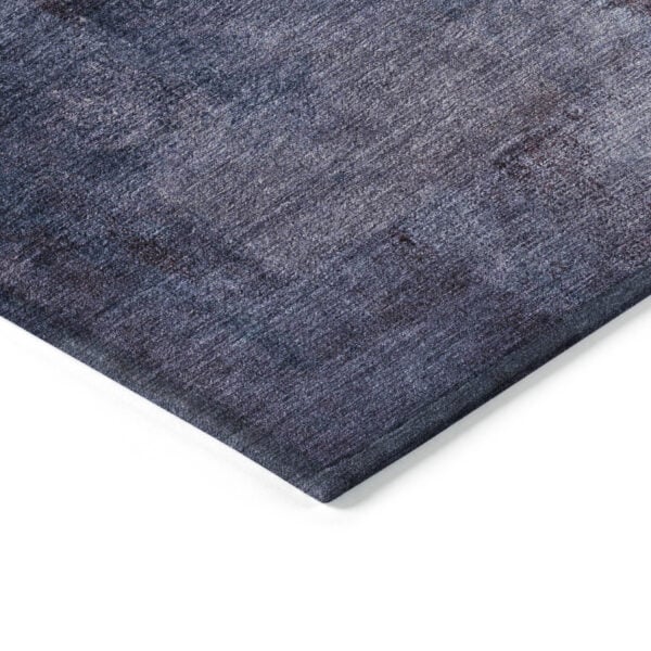 8' X 10' Navy Blue And Sky Blue Abstract Washable Indoor Outdoor Area Rug