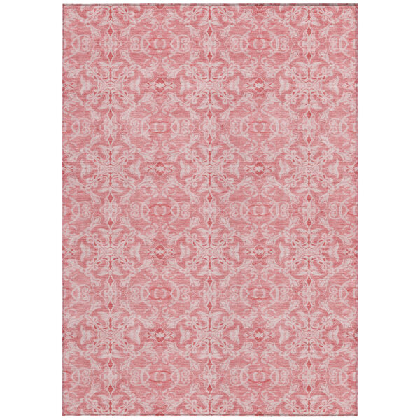 8' X 10' Pink And Blush Medallion Washable Indoor Outdoor Area Rug