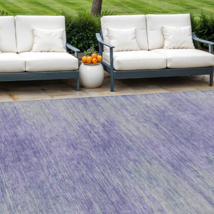 10' X 14' Plum And Purple Abstract Washable Indoor Outdoor Area Rug