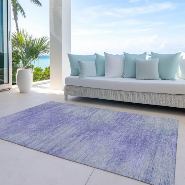 10' X 14' Plum And Purple Abstract Washable Indoor Outdoor Area Rug