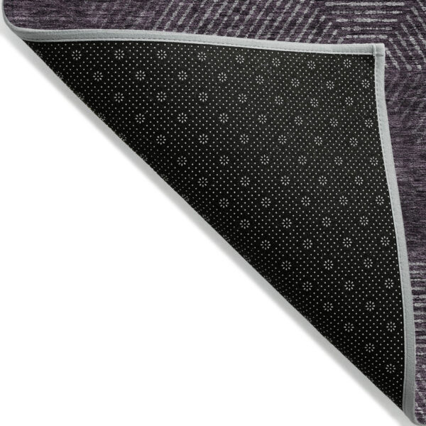 8' X 10' Eggplant Purple And Gray Geometric Washable Indoor Outdoor Area Rug