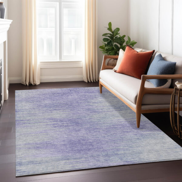 10' X 14' Plum And Purple Abstract Washable Indoor Outdoor Area Rug