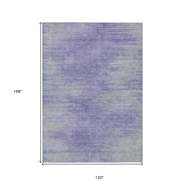 10' X 14' Plum And Purple Abstract Washable Indoor Outdoor Area Rug