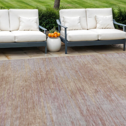 8' X 10' Merlot And Beige Abstract Washable Indoor Outdoor Area Rug