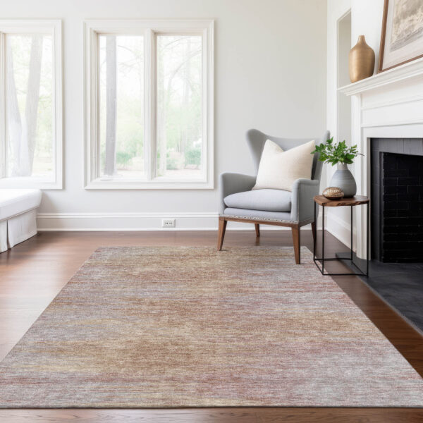 8' X 10' Merlot And Beige Abstract Washable Indoor Outdoor Area Rug