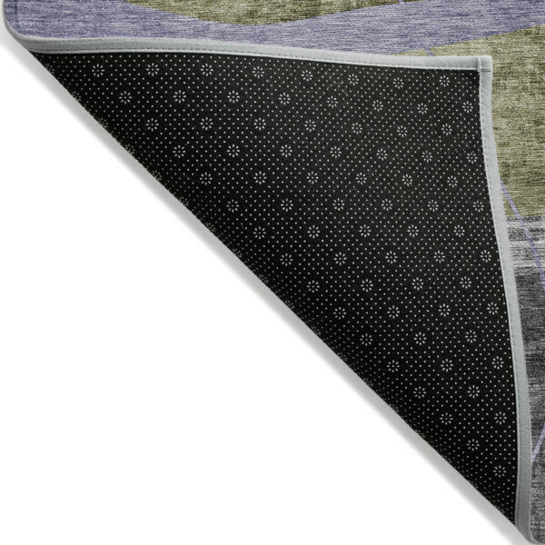 9' X 12' Olive Green Gray And Charcoal Abstract Washable Indoor Outdoor Area Rug