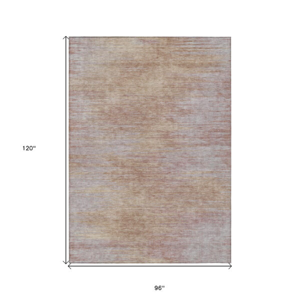 8' X 10' Merlot And Beige Abstract Washable Indoor Outdoor Area Rug