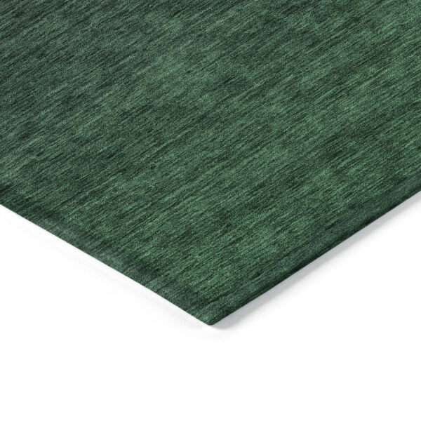 10' X 14' Emerald And Charcoal Abstract Washable Indoor Outdoor Area Rug