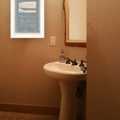 Brush Teeth 2 White Framed Print Wall Art