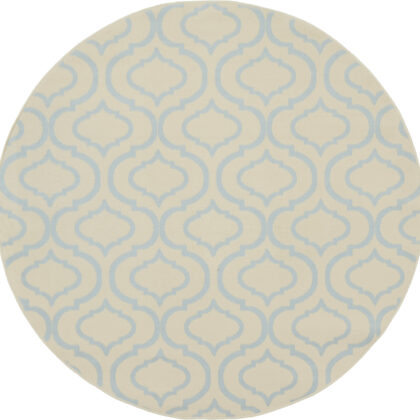 5' Gray Round Moroccan Power Loom Area Rug