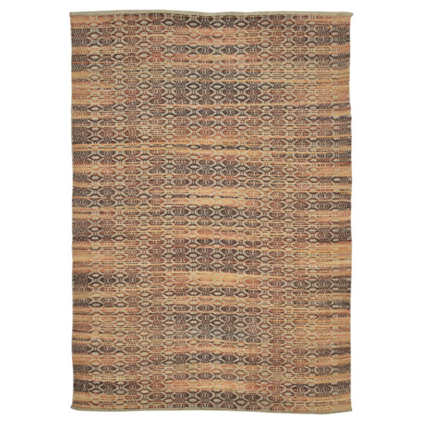 5' x 8' Brown and Red Geometric Flatweave Handmade Area Rug