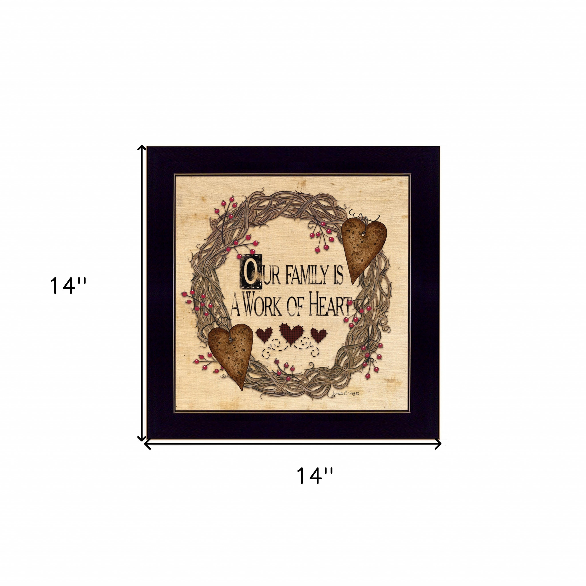 Our Family Is A Work Of The Heart Black Framed Print Wall Art - Image 4