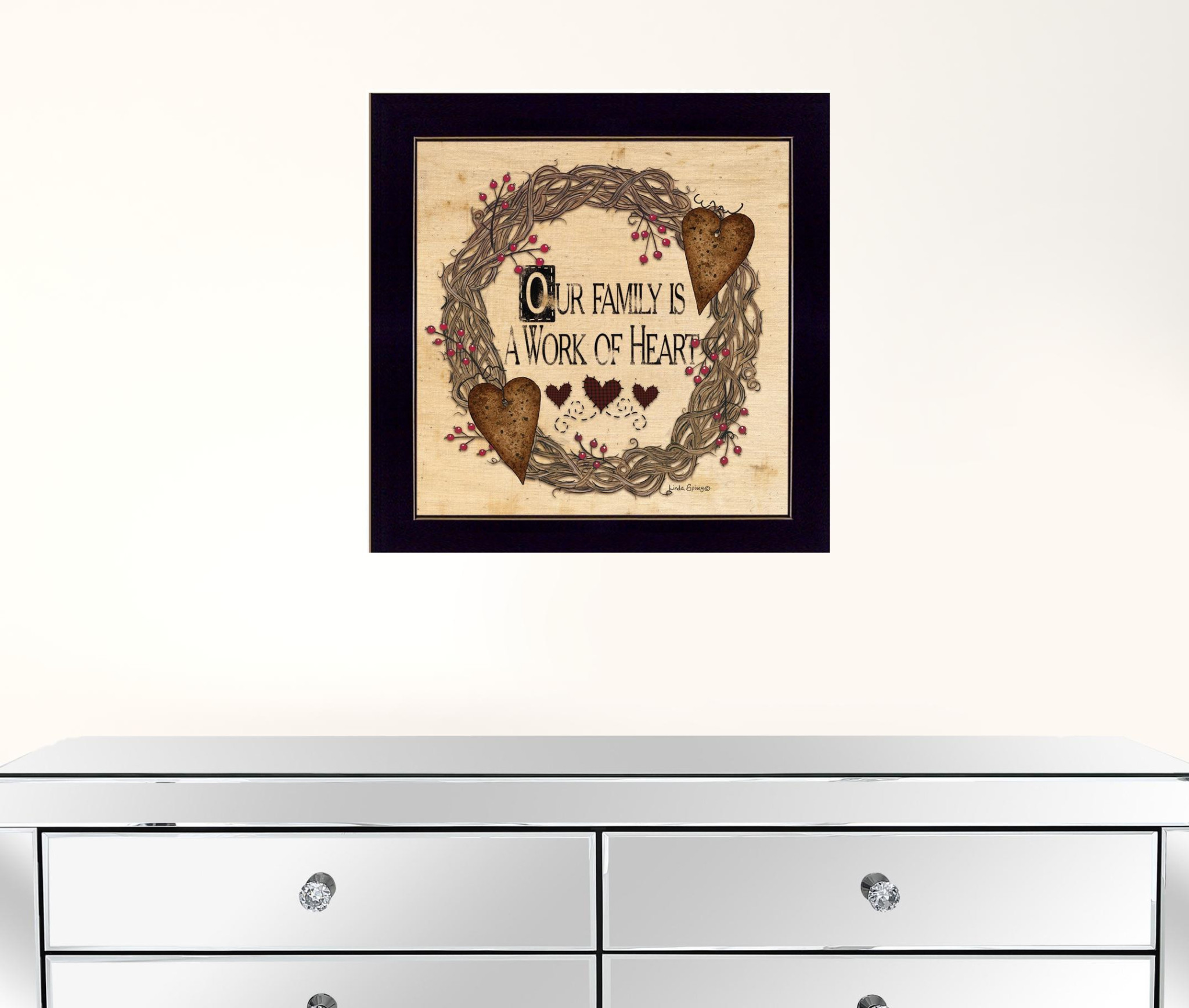 Our Family Is A Work Of The Heart Black Framed Print Wall Art - Image 6