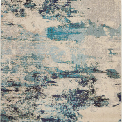 7' X 10' Ivory Abstract Power Loom Area Rug