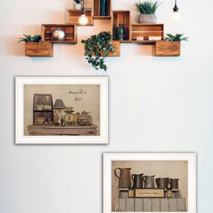 Set Of Two Homemade Is Best 1 White Framed Print Kitchen Wall Art