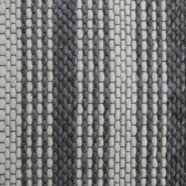 9' x 12' Gray Wool Striped Hand Woven Area Rug