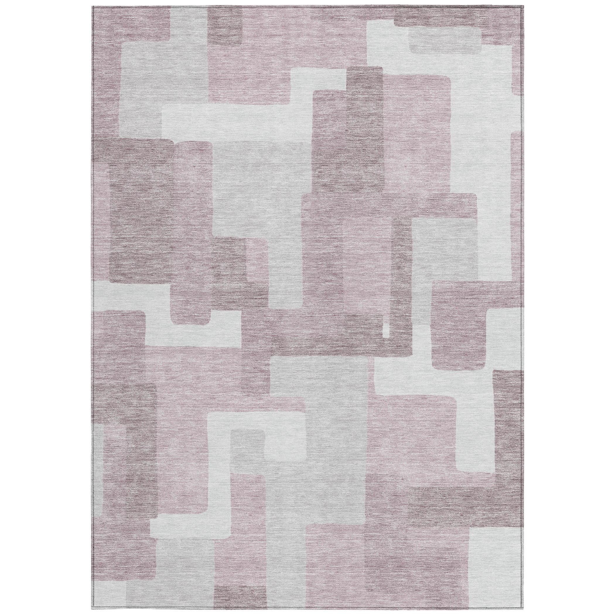 3' X 5' Blush Gray And Ivory Abstract Washable Indoor Outdoor Area Rug - Image 4