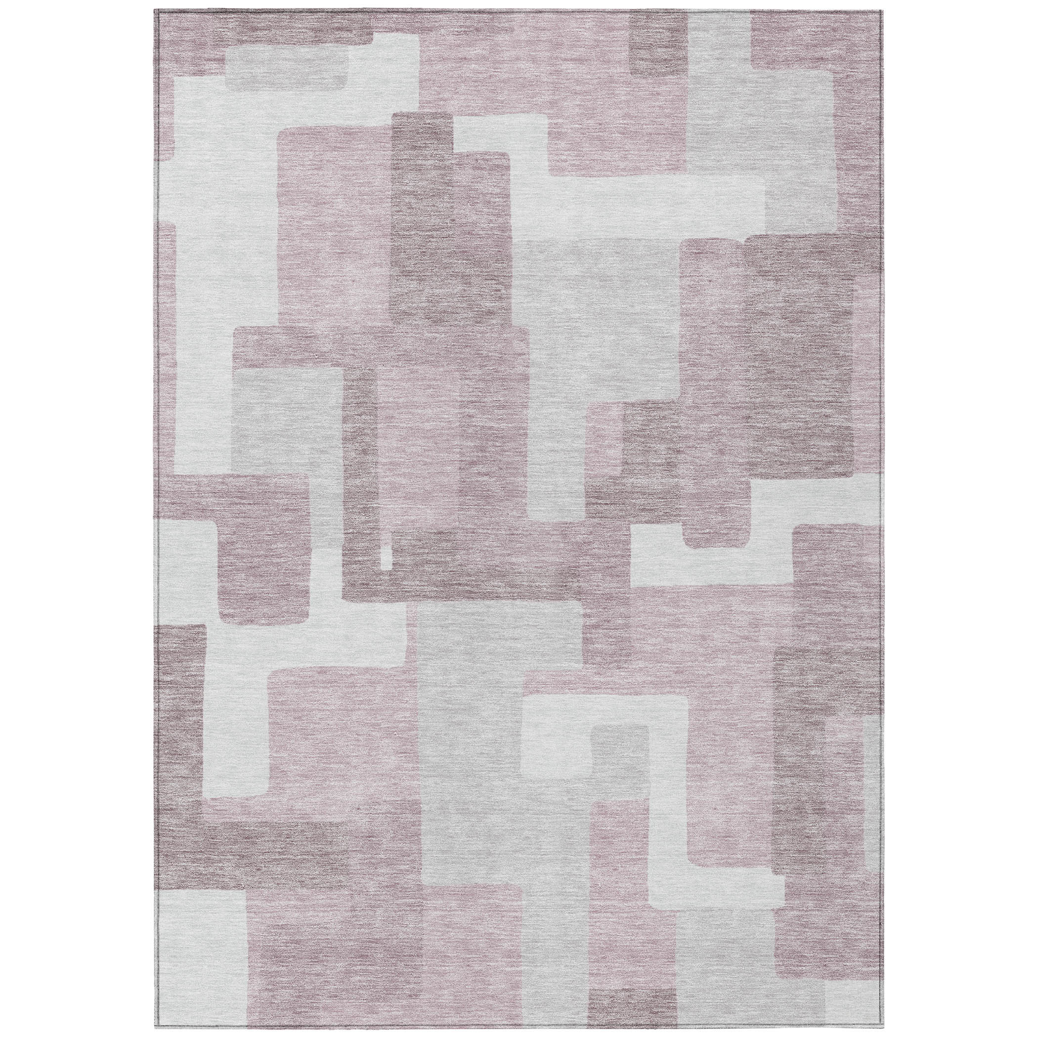 3' X 5' Blush Gray And Ivory Abstract Washable Indoor Outdoor Area Rug - Image 9