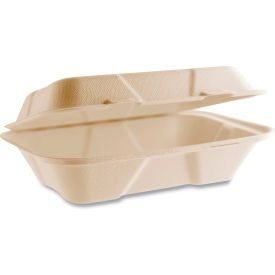Vegware Compostable Takeout Container 6-1/8""L x 9""W x 2-7/8""H Natural 200/Carton