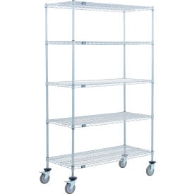 Nexel® 5 Shelf Truck Nexelate® 42""W x 21""D x 80""H Polyurethane Swivel Casters 2 Brakes