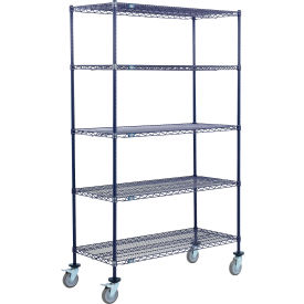Nexel® 5 Shelf Truck Nexelon® 30""W x 21""D x 60""H Polyurethane Swivel Casters 2 Brake