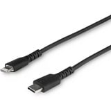 Startechcom 3 Foot1m Durable Black Usb-C to Lightning Cable Rugged Heavy Duty Chargingsync Cable for Apple Iphoneipad Mfi Certified