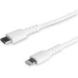 Startechcom 3 Foot1m Durable White Usb-C to Lightning Cable Rugged Heavy Duty Chargingsync Cable for Apple Iphoneipad Mfi Certified