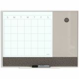 U Brands Magnetic Glass Dry Erase 3-in-1 Calendar Board