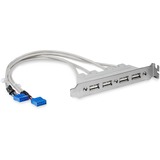 Startechcom 4 Port Usb a Female Slot Plate Adapter - Usb Panel - 4 Pin Usb Type a (F)