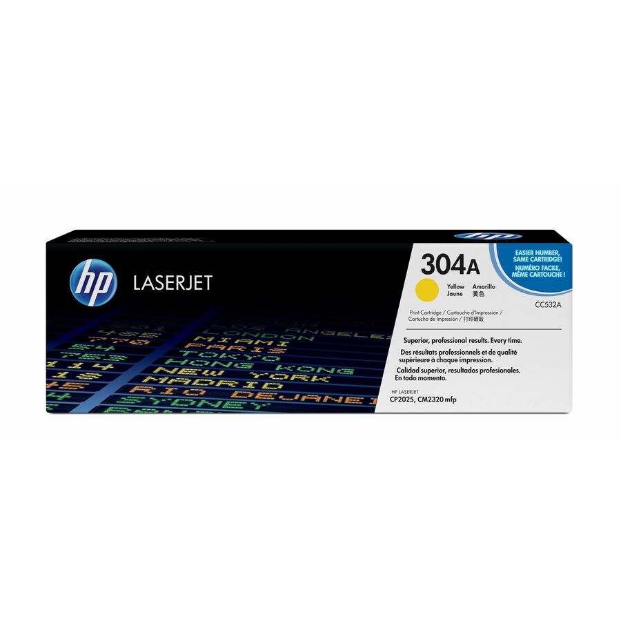 Hp 304a (Cc532a) Original Standard Yield Laser Toner Cartridge - Single Pack - Yellow - 1 Each