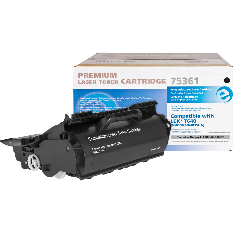 Elite Image Remanufactured High Yield Laser Toner Cartridge - Alternative for Lexmark 64015HA - Black - 1 Each