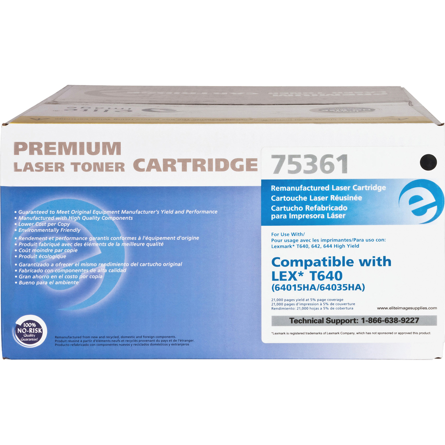 Elite Image Remanufactured High Yield Laser Toner Cartridge - Alternative for Lexmark 64015HA - Black - 1 Each