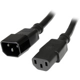 Startechcom 10ft (3m) Power Extension Cord C14 to C13 10a 125v 18awg Computer Power Cord Extension Power Supply Extension Cable