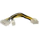 StarTech.com 6in 4 Pin to 8 Pin EPS Power Adapter with LP4 F/M