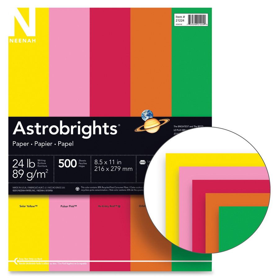 Astrobrights Color Copy Paper Vintage 5 Assorted Colours