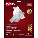 Avery&Reg Stretchable Fabric Transfers Matte 8-12 X 11 5 Labels