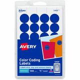 Avery&Reg Printwrite Self-Adhesive Removable Labels 075 Inch Diameter Dark Blue 1008 Per Pack (5469)